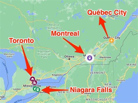 canada map cities|Best Things in Niagara Falls, Toronto, Montréal, Quebec City, .